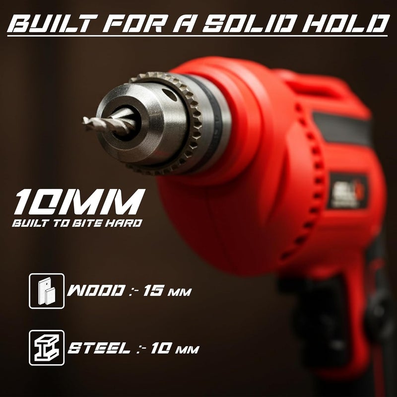 iBELL Electric Drill Machine ED10-30, Chuck 10mm, 500W, Copper Armature, 2800RPM, Forward/Reverse for Wood & Metal Work with Variable Speed Control - Image 4