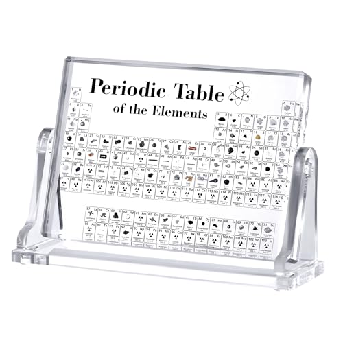 HeiMma Acrylic Periodic Table with Real Elements InsideSize 67 47 Valentines Day Gift for Kids for Science Lovers Science Teacher Student - Image 1