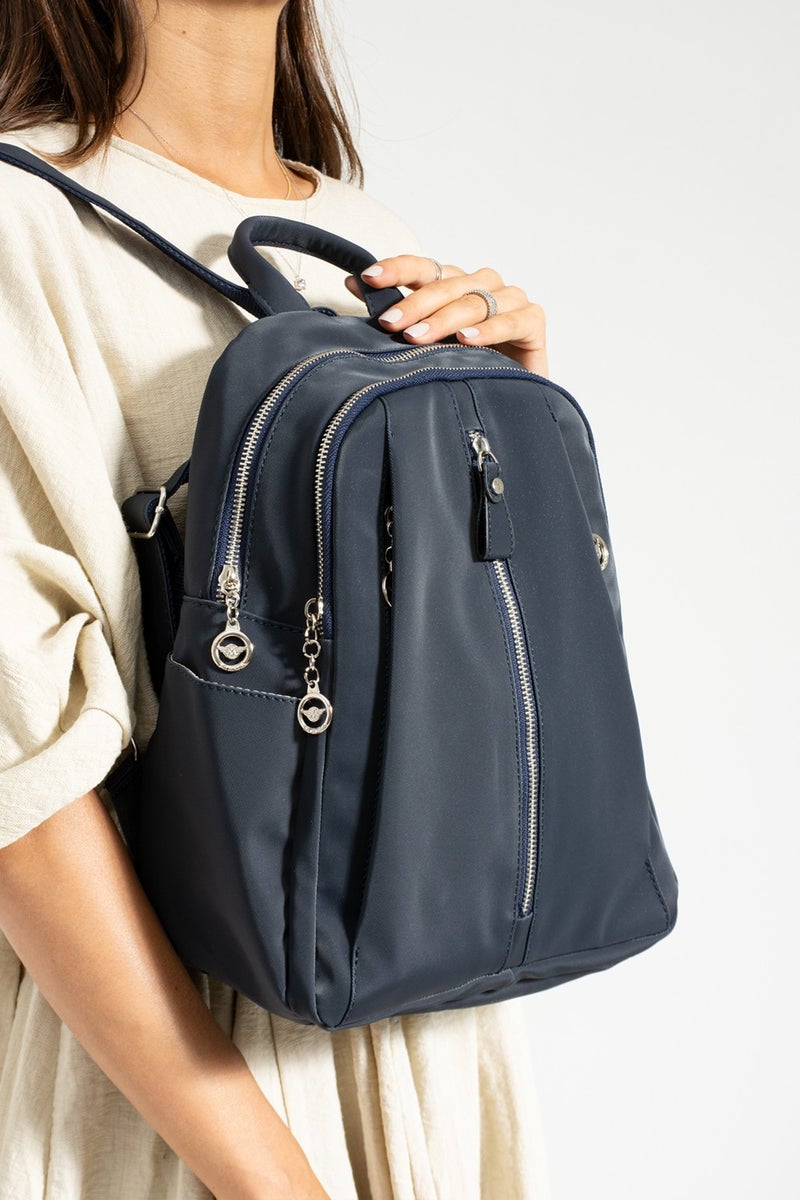 Çanta Trend Bag Trend Women Navy Blue Satin Leather Backpack  - Image 2