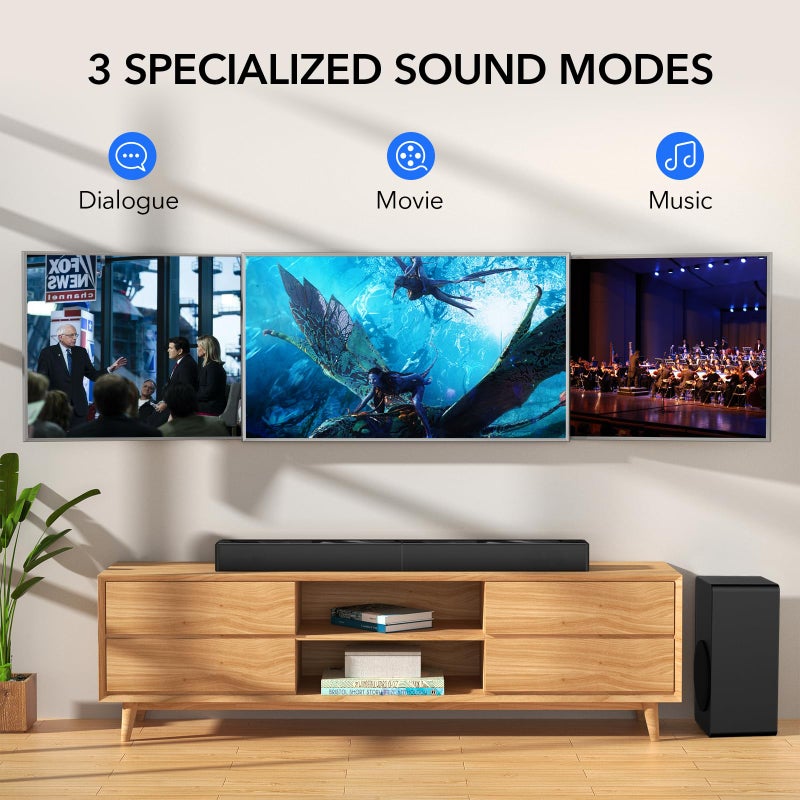 LARKSOUND 2.1 CH Sound Bar with Subwoofer, 31" Soundbar for Smart TV with HDMI, Optical, AUX, Bluetooth, USB - Surround Sound System - Image 2