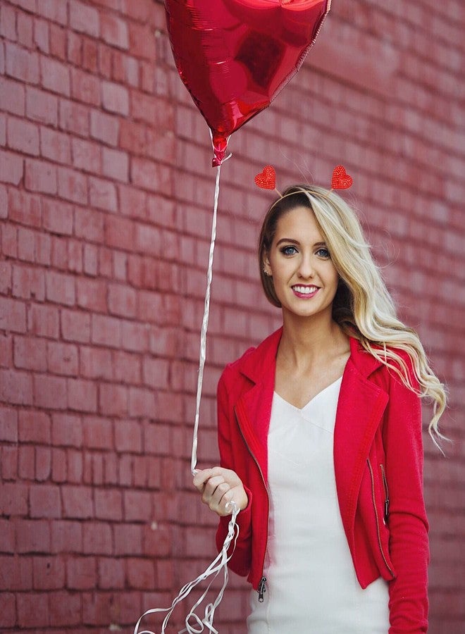 NVENF Valentine’s Day Heart Headband for Women Shinny Rhinestone Heart Hairbands Red Heart Hair Accessory Party Gifts - Image 3