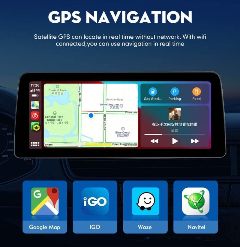 Vierex 12.3 Inch Car Stereo 12.3 inch Android Screen Suitable Both 9"/10" Size With Apple Carplay Android Auto Wireless WiFi DSP FM&AM BT AHD Camera Included Fast Interface (8+128GB Carplay Round) - Image 3