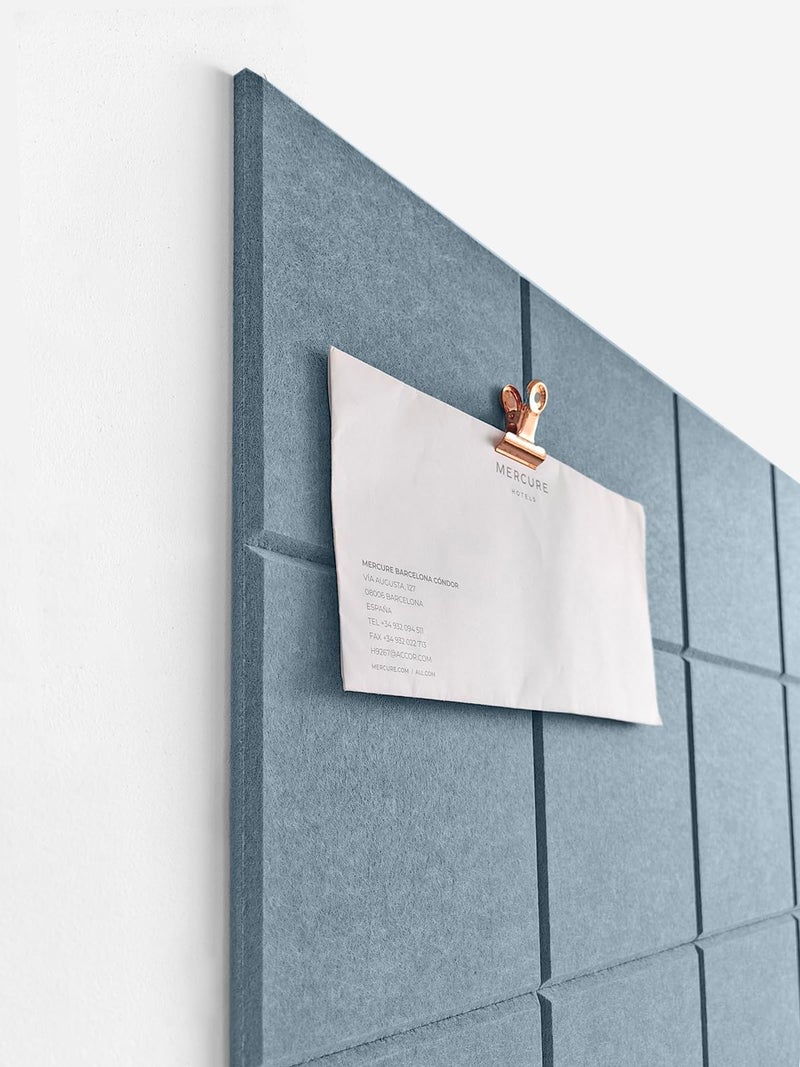 DECORITA Cork Board 24 x36 Alternative - 6 Pack Felt Wall Tiles with Safe Removable Adhesive Tabs, Cork Boards for Walls Home Office Pin Board Tack Board Cork Board - Gray Blue - Image 4