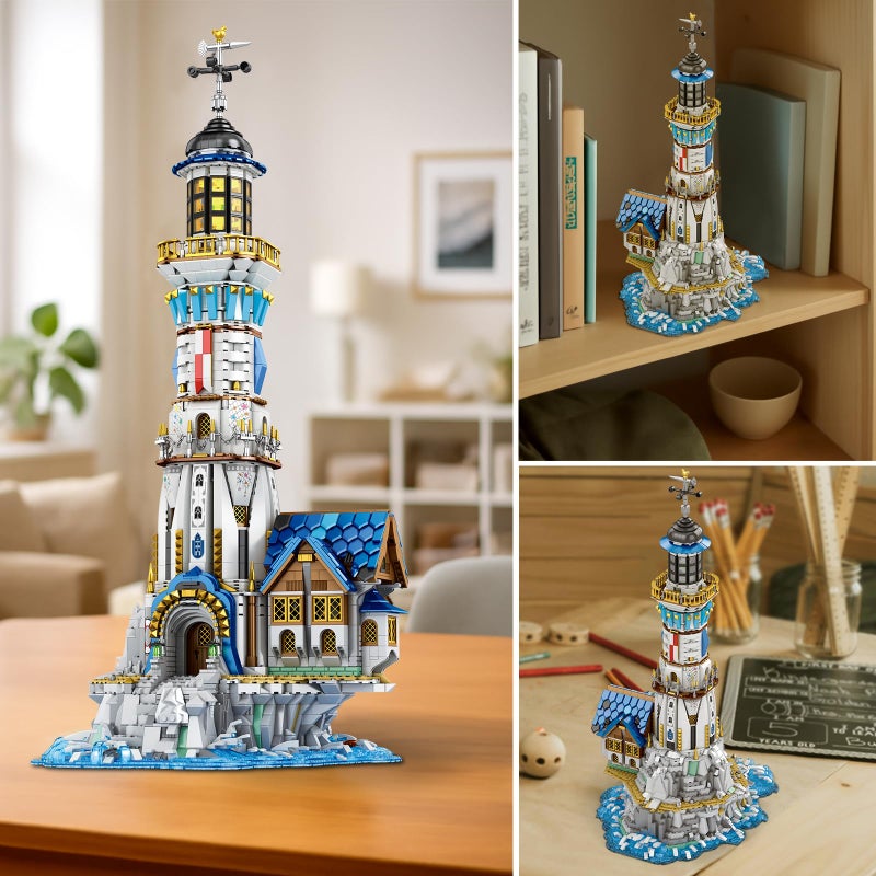 Reobrix Medieval Lighthouse Building Kit with Lights, Collectible Architecture Model for Home Decor, Ideas Display Gift for Adult Boys Girls(66028) - Image 5
