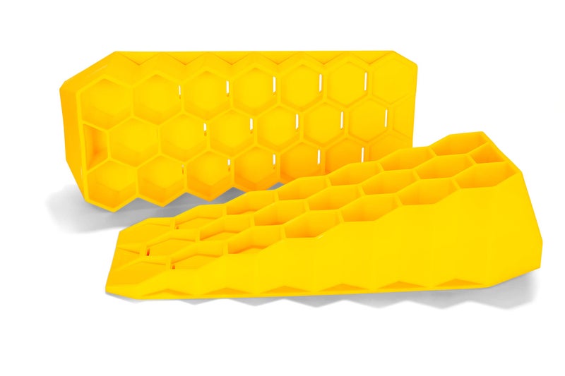 Camco Camper/RV Wedge Leveler - Adds Up to 3.25â€ of Lift - Features Heavy Duty Lightweight Honeycomb Design - Compatible w/RVs with Parking Brakes - 2-Pack (44580) - Image 1