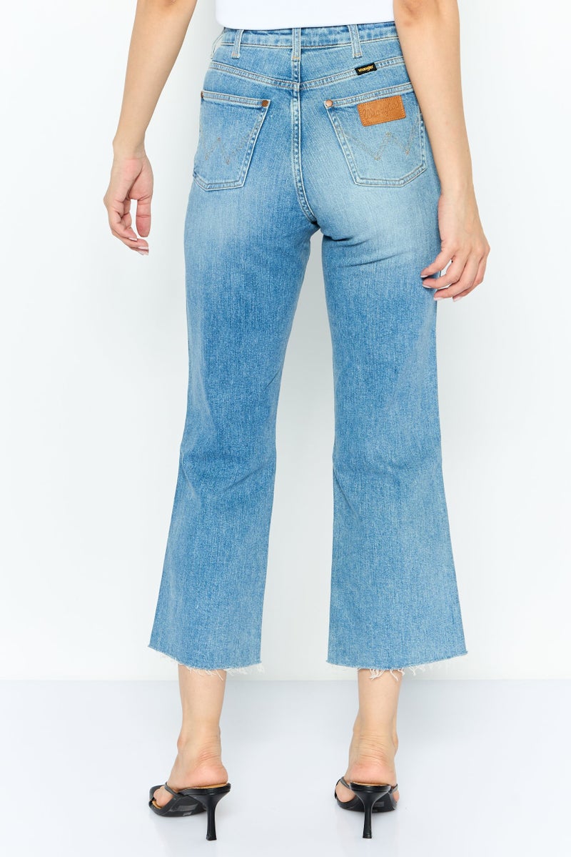 Wrangler Women Mom Fit Washed Stretchable Jeans, Blue - Image 3