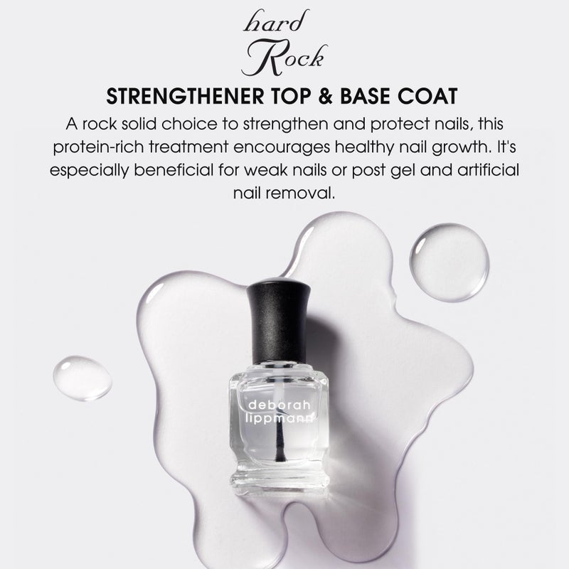 Deborah Lippmann Hard Rock Base and Top Coat | Promotes Healthy Growth for Soft Nails | Diamond Powder Strengthens and Protects Nail Polish | Clear, 50 Fl. Oz - Image 2