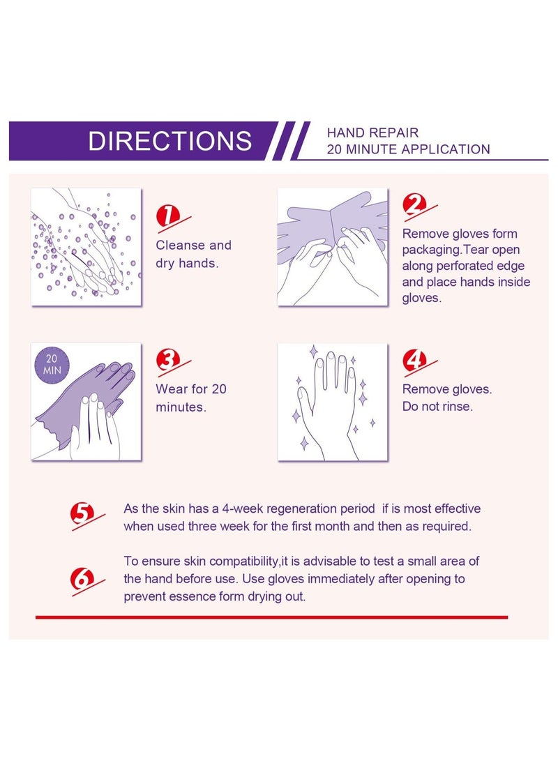 ALIVER 2 Pack Hand Mask Moisturizing Glove Hand Peel Mask Exfoliating Gloves, Hand Repair Glove for Dry Hands Treatment, Remove Dead Skin, Rough Skin 1 Pair - Image 4