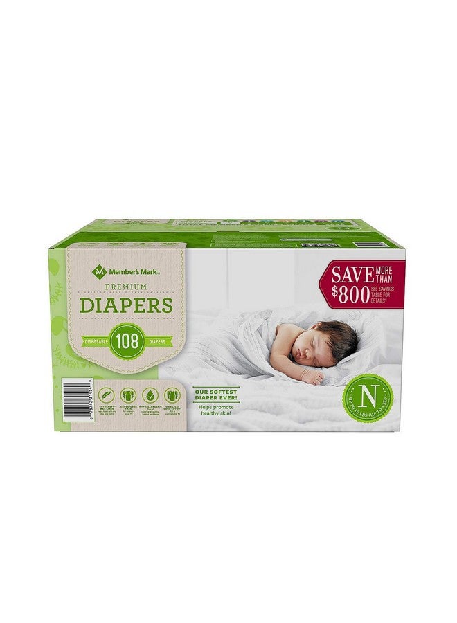 Members Mark Member's Mark Comfort Care Baby Diapers, Newborn Up to 10 Pounds (108 Count) - Image 1