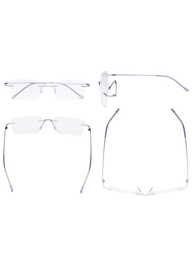 Eyekepper Frameless Reading Glasses Ladies Lightweight Rimless Readers Women Purple +1.25  - Image 2