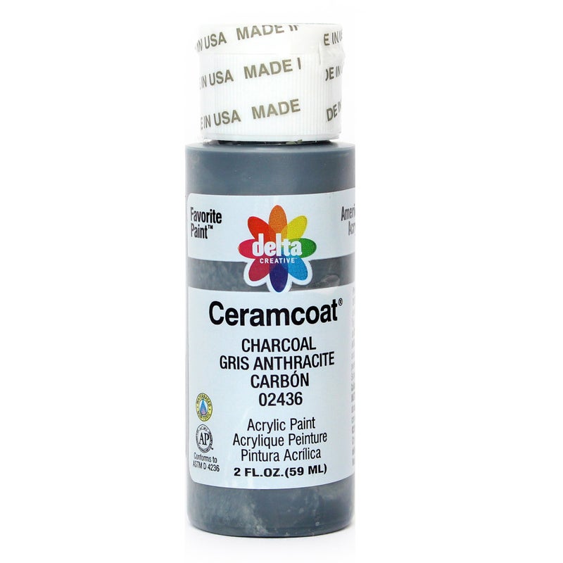 Delta Creative Ceramcoat Acrylic Paint in Assorted Colors 2 oz 2436 Charcoal