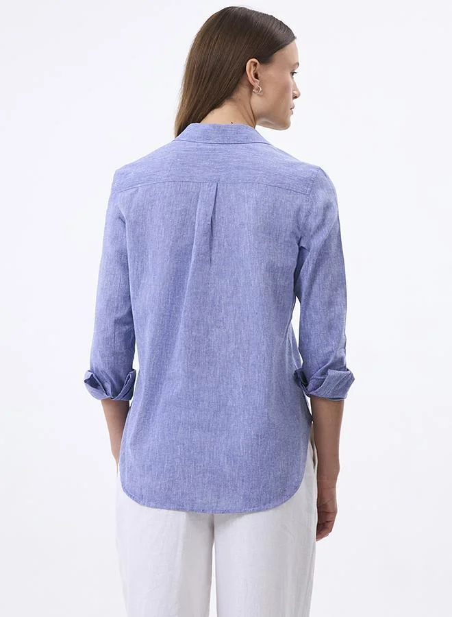 FELIX HARDY Sax Linen Blended Shirt for Women for Women | Best Price UAE