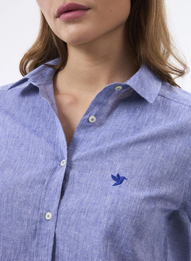 FELIX HARDY Sax Linen Blended Shirt for Women for Women | Best Price UAE