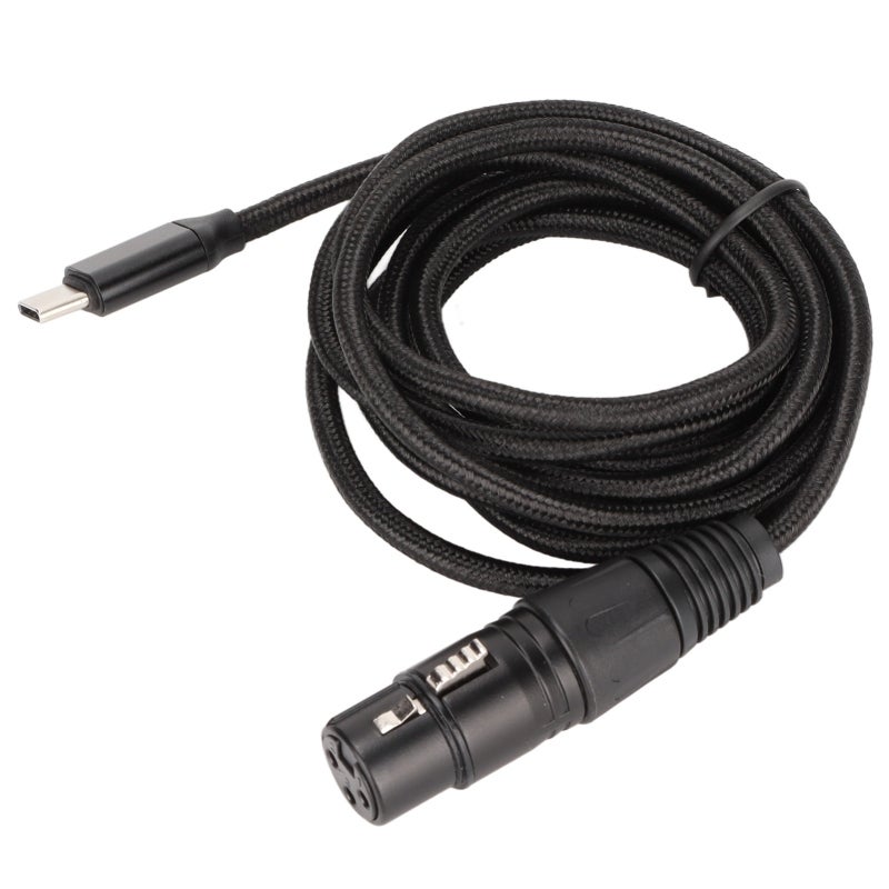 كابل USB C إلى XLR أنثى بطول 2 متر 6.6 قدم 24AWG نحاس خالٍ من الأكسجين عالي الدقة - كابل ميكروفون بمعدل عينات 48 كيلوهرتز مع شريحة مدمجة عالية الجودة للتسجيل على المسرح وفي الاستوديو - Image 5