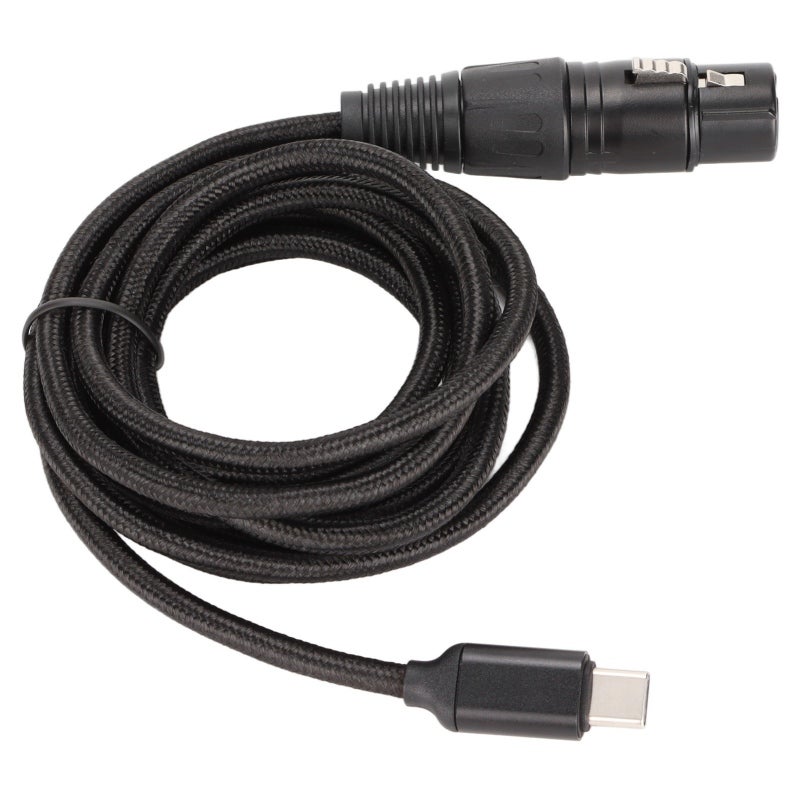 كابل USB C إلى XLR أنثى بطول 2 متر 6.6 قدم 24AWG نحاس خالٍ من الأكسجين عالي الدقة - كابل ميكروفون بمعدل عينات 48 كيلوهرتز مع شريحة مدمجة عالية الجودة للتسجيل على المسرح وفي الاستوديو - Image 3
