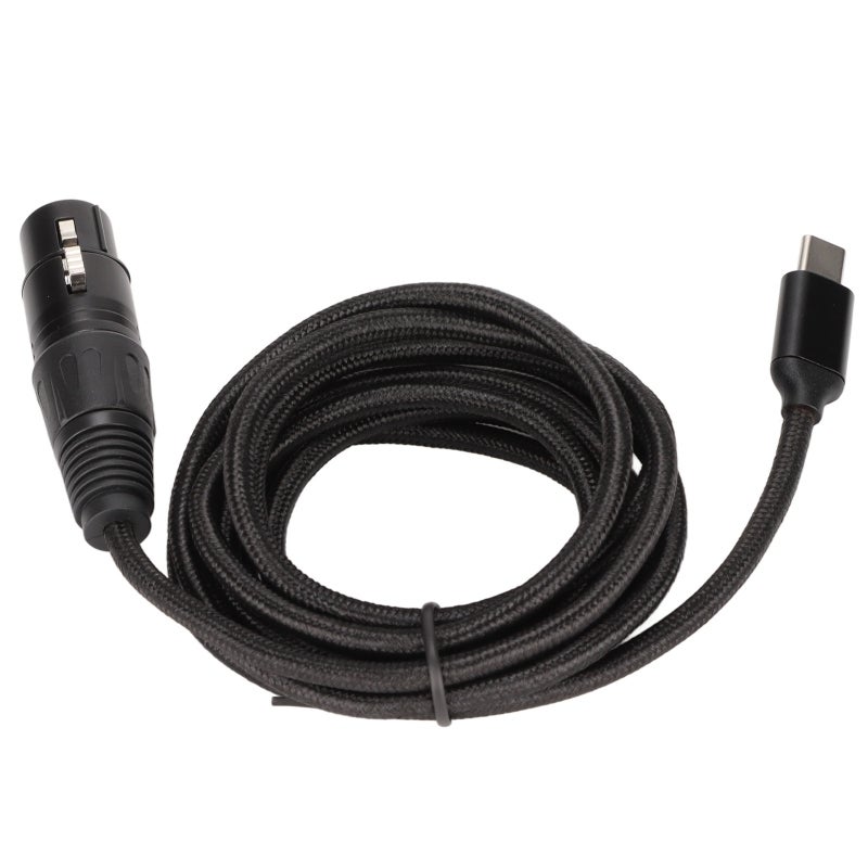 كابل USB C إلى XLR أنثى بطول 2 متر 6.6 قدم 24AWG نحاس خالٍ من الأكسجين عالي الدقة - كابل ميكروفون بمعدل عينات 48 كيلوهرتز مع شريحة مدمجة عالية الجودة للتسجيل على المسرح وفي الاستوديو - Image 4