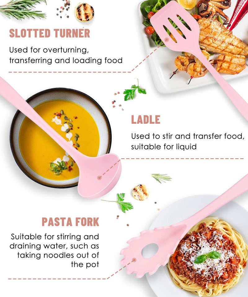 Pranski Kitchen Utensils Set-12 Pieces Silicone Cooking Utensils Set (Dishwasher Safe) 392°F Heat Resistant Spatula Set, Nonstick Cookware - Image 4