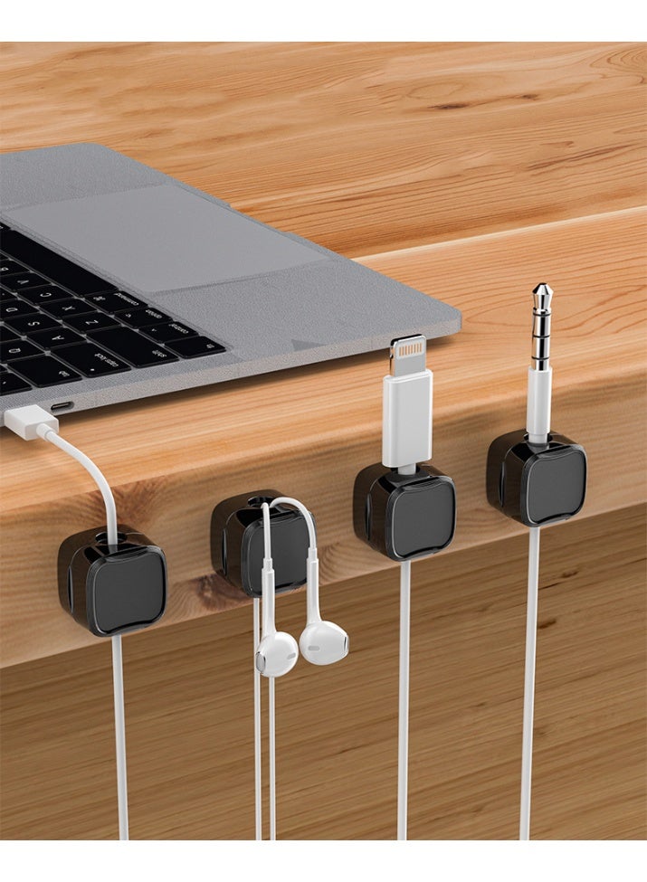 DEXO 3-Pack Magnetic Cable Clips Spring Cable Holder Clips Cable Management Clips Adhesive Cord Wire Holder Keeper for Home Office Desk Phone Car Wall Desktop Nightstand - Image 3