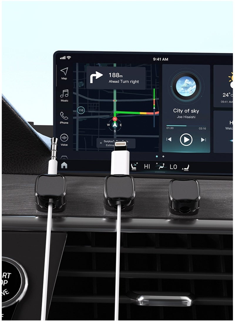 DEXO 3-Pack Magnetic Cable Clips Spring Cable Holder Clips Cable Management Clips Adhesive Cord Wire Holder Keeper for Home Office Desk Phone Car Wall Desktop Nightstand - Image 5