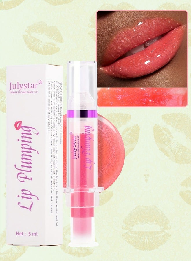 Julystar مُعزز شفاه ممتلئة أحمر شفاه مرطب لامع يزيد الحجم ولامع مُعزز شفاه زجاج مرآة لمسة شفاه مكياج شفاه مُعزز للنساء رقم 04 - Image 1