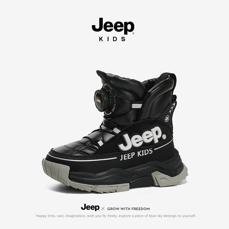 Jeep Children'S Snow Boots Winter New Style Fleece-Lined Thickened Cotton Shoes Baby Boots Boys' Furry Shoes - Image 3