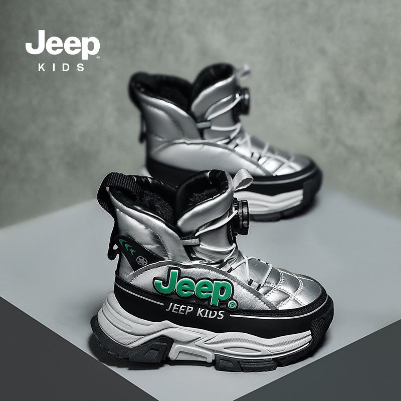 Jeep Children'S Snow Boots Winter New Style Fleece-Lined Thickened Cotton Shoes Baby Boots Boys' Furry Shoes - Image 5