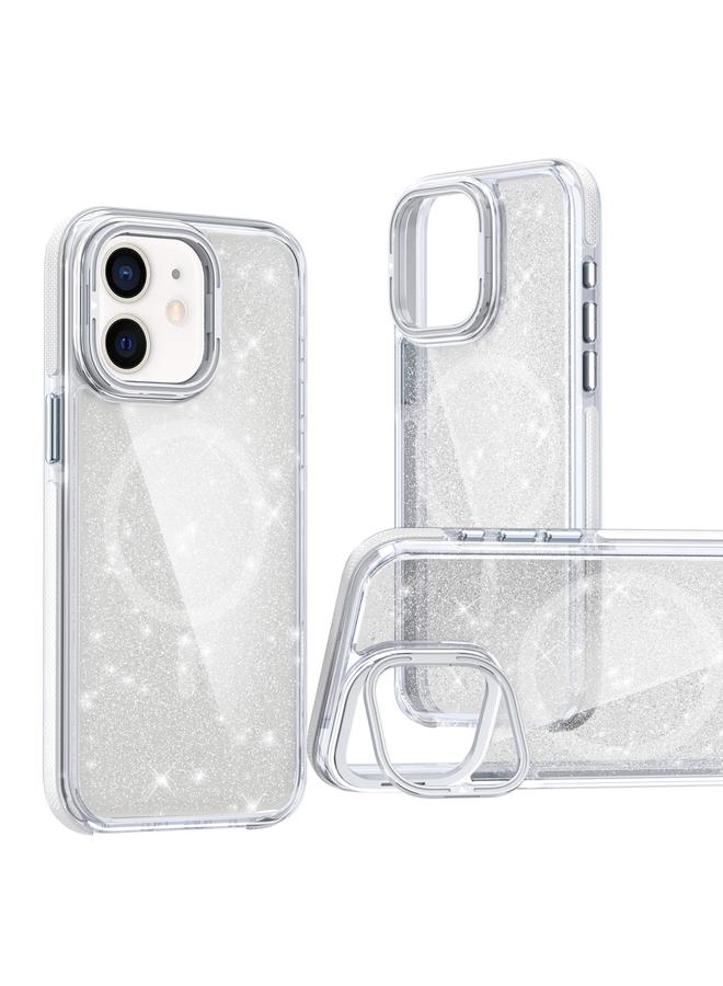 Zaboon Case For iPhone 12 Two-color Glitter Powder Lens Holder Magsafe Phone Case - Image 1