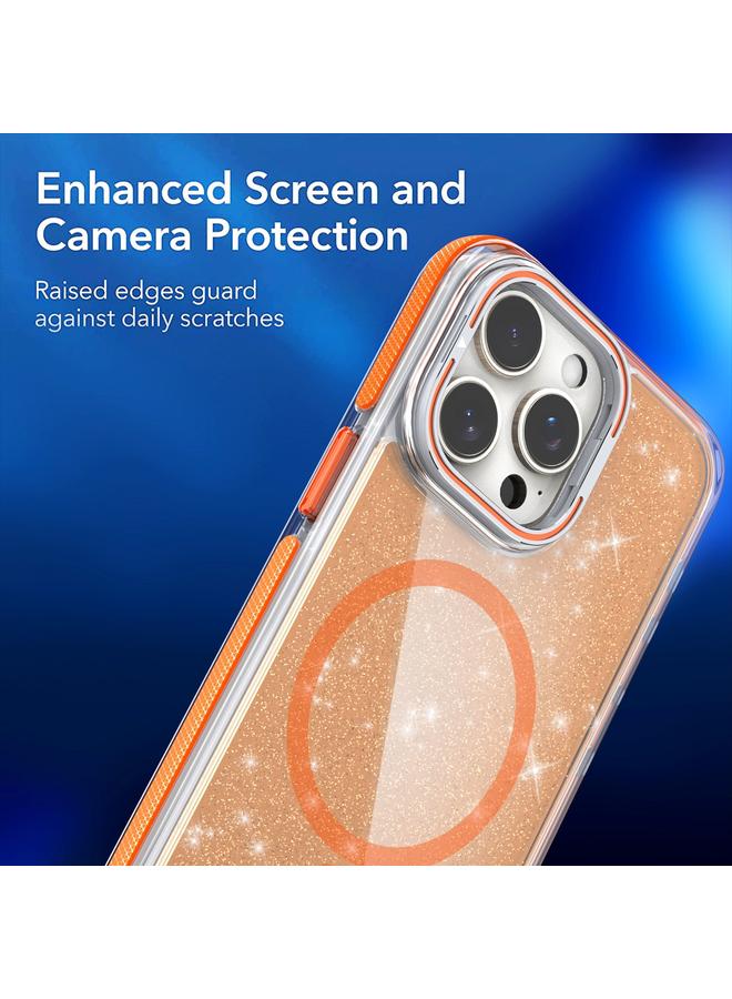 Zaboon Case For iPhone 12 Two-color Glitter Powder Lens Holder Magsafe Phone Case - Image 3