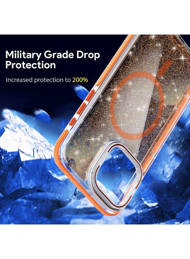 Zaboon Case For iPhone 12 Two-color Glitter Powder Lens Holder Magsafe Phone Case - Image 5