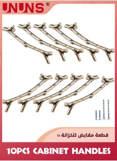 UNUNS Cabinet Handles,10 Pack Twig Branch Drawer Handles,Zinc Alloy Farmhouse Cupboard Handles,Rustic Drawer Pulls Decorative Dresser Handles  - Image 2