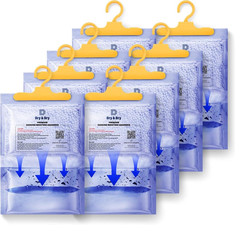 DRYDRY Premium Moisture Absorbers for Home, Basement & Bedroom - Small Dehumidifiers - White (8 Pack) - Image 1