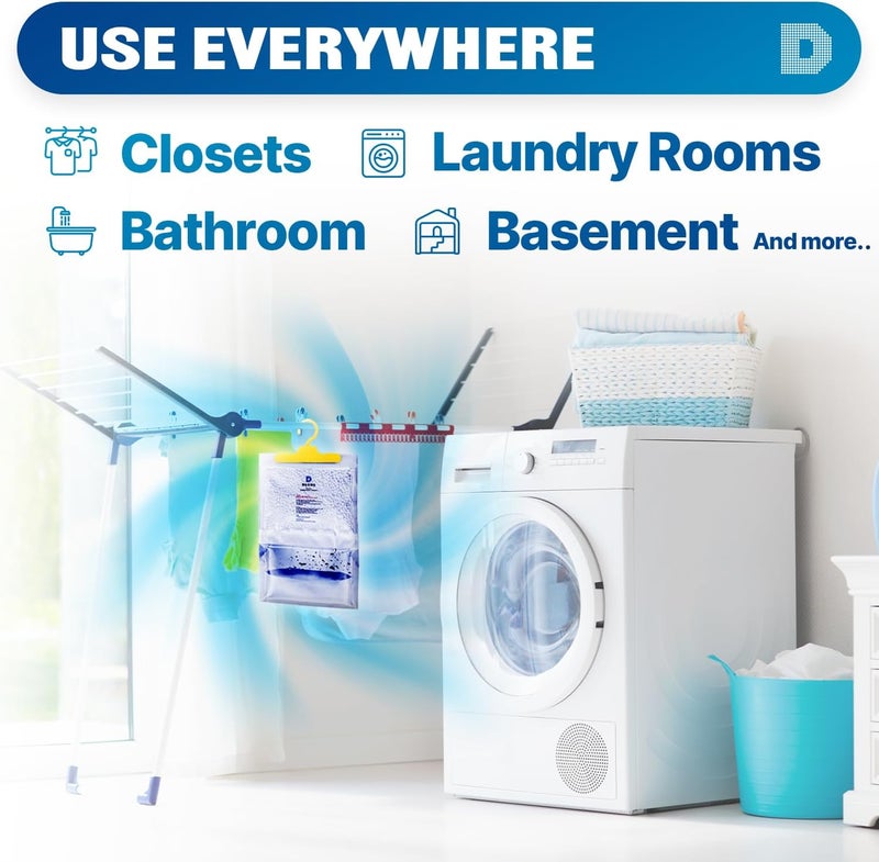 DRYDRY Premium Moisture Absorbers for Home, Basement & Bedroom - Small Dehumidifiers - White (8 Pack) - Image 5