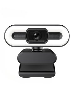 2K Webcam with Light, HD Auto Light Correction Web Cam with Adjustable FOV, HDR-Enabled Gaming Webcam with Ring Light for Teams, Zoom, Pc/laptop/mac/desktop, (2K)