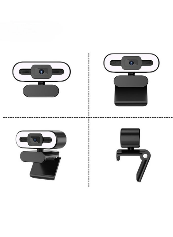AROAQ - 2K Webcam with Light, HD Auto Light Correction Web Cam with Adjustable FOV, HDR-Enabled Gaming Webcam with Ring Light for Teams, Zoom, Pc/laptop/mac/desktop, (2K) - Image 1