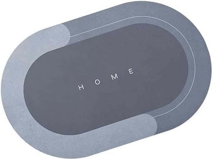 SUPER ABSORBENT RUBBER OVAL SHAPE BATHROOM MAT NONSLIP QUICK DRY WASHABLE IDEAL FOR HOME OFFICE BATHROOM SHOWER SINK WATER SOAKING ANTISKID 60 X 40CM