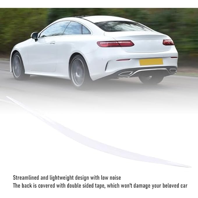 Nurnesy Universal 46-Inch White Rear Trunk Lip Spoiler - Adhesive Tail Wing for Enhanced Exterior Style - Image 3