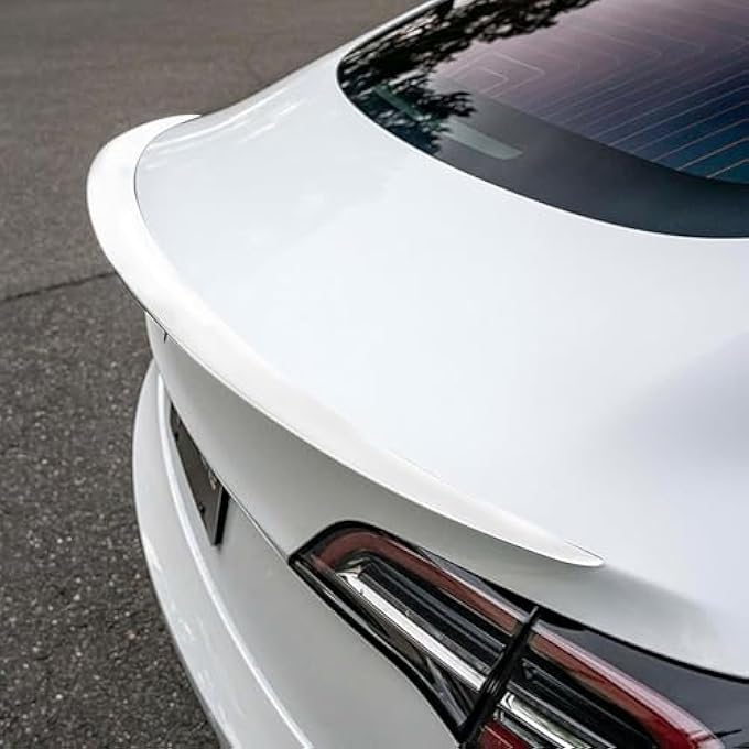 Nurnesy Universal 46-Inch White Rear Trunk Lip Spoiler - Adhesive Tail Wing for Enhanced Exterior Style - Image 5