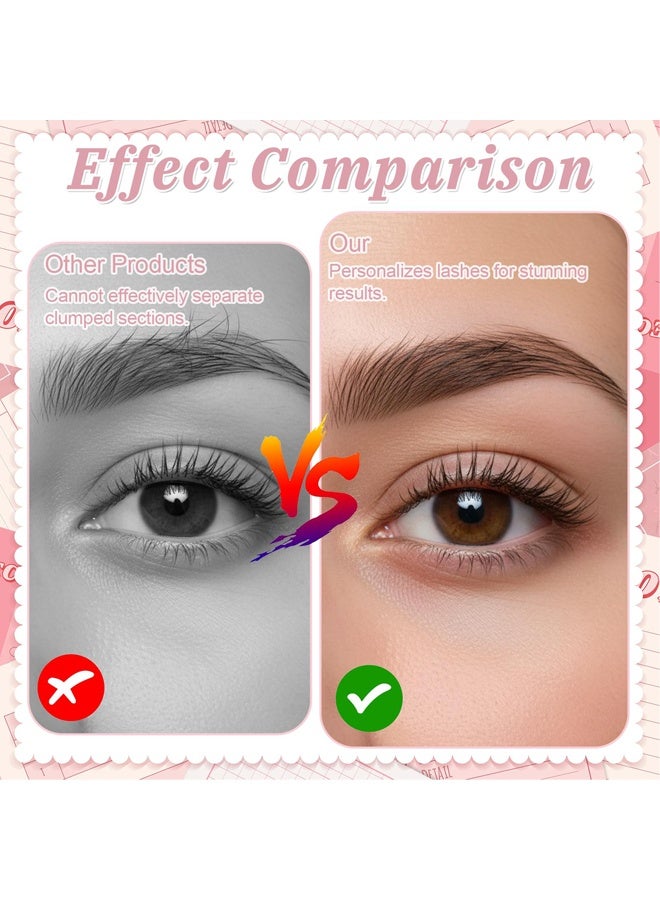 2Pcs Folding Eyelash Comb Separator, Mascara Application Tool, Black & Pink - Image 3