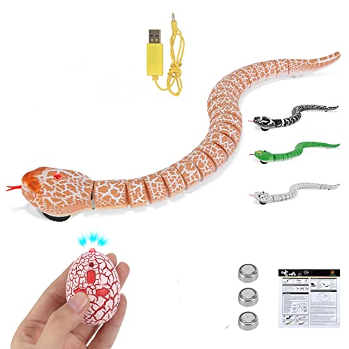 FauKait Remote Control Snake Toy RCRobot Electric Snake Toy Fast Moving of Fake Rattlesnake Christmas Halloween Toys Party Favor Gifts Joke Prank for Kids BoysBrown - Image 1