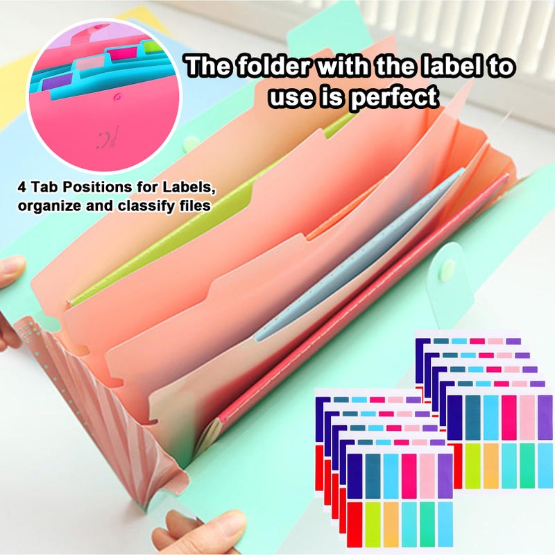 xlehoely xlehoel 10 PCS Expanding File Folders,A4 Letter Size Accordion Organizer Folder,Expandable File Folder Organizer with 5 Pockets,Plastic Document Organizer with 120 Labels for School Office Supplies - Image 4