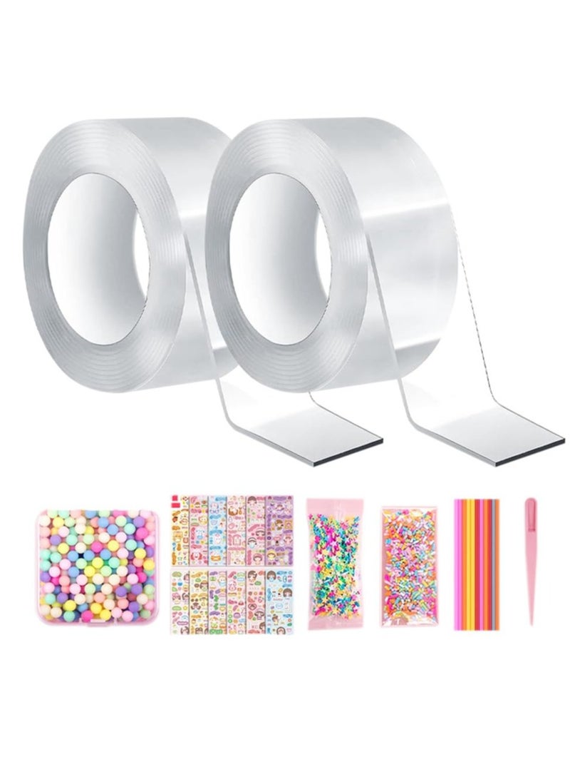 Daytoyz Tape Kit Double Sided Tape Bubble Blowing Tape Elastic DIY Craft Kit Fit for Party Favors Gifts Supplies Tape 2 Roll  - Image 1