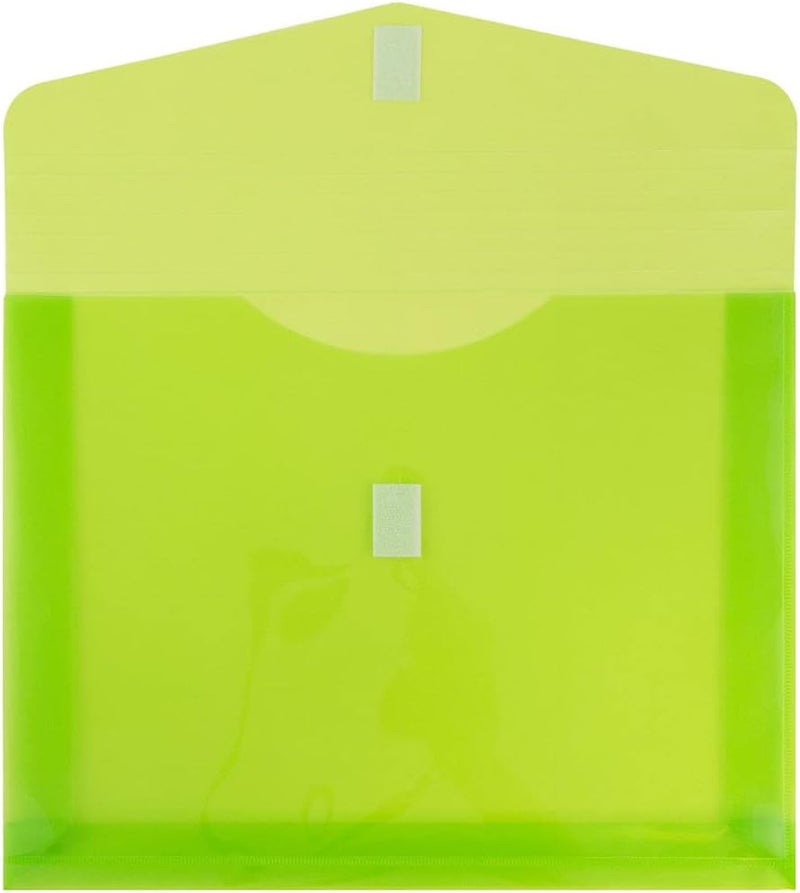 JAM Paper Plastic Expansion Envelopes with Hook & Loop Closure - Letter Booklet - 9 3/4 x 13 with 2 Inch Expansion - Assorted Colors - 6/Pack - Image 5