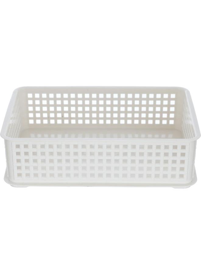 Alsaif Plastic Storage Basket 24 X 16.7 X 6.9 Cm White 