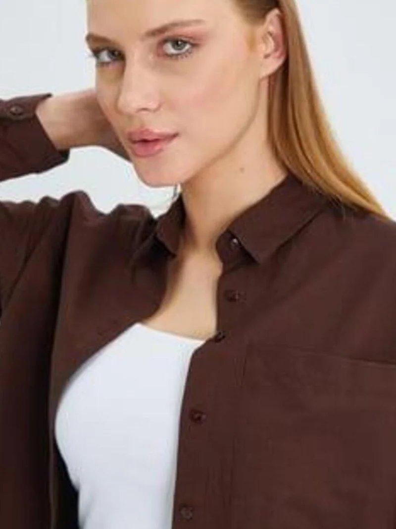 ميكسراي قميص ميكسراي بأزرار وأكمام طويلة وجيب