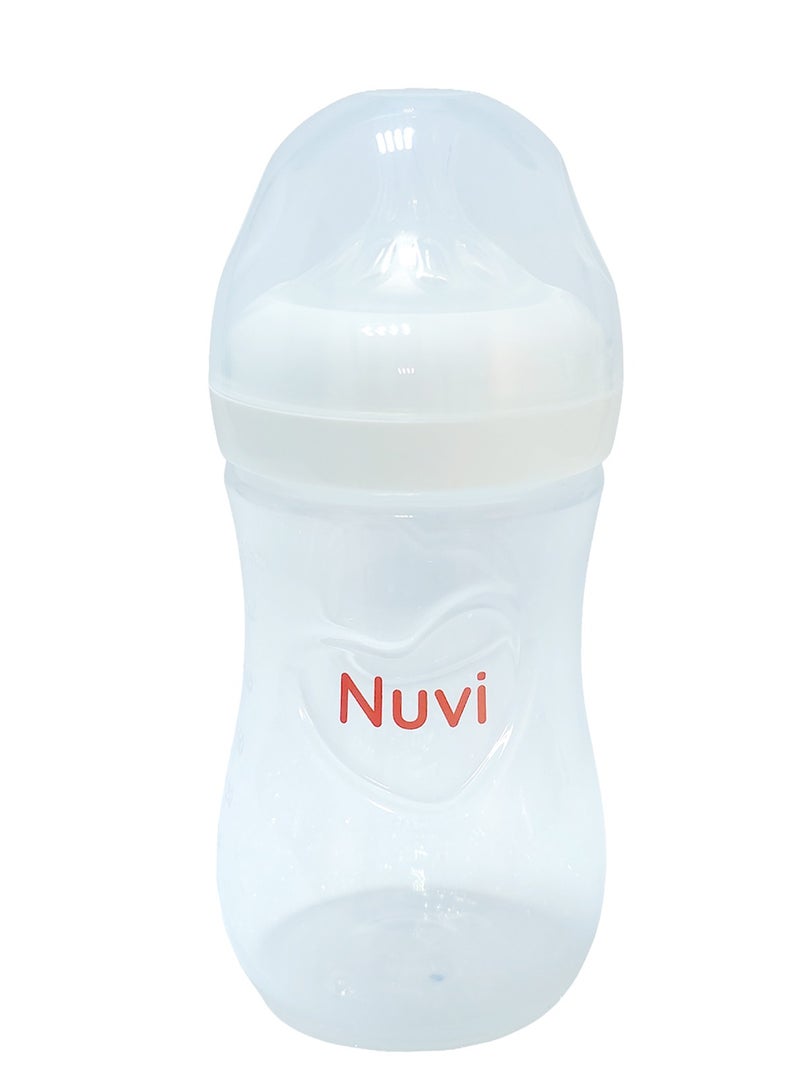 نوفي زجاجة رضاعة بلاستيكية واسعة العنق من نوفي، 3 أشهر فأكثر، 240 مل - واضح - Image 5
