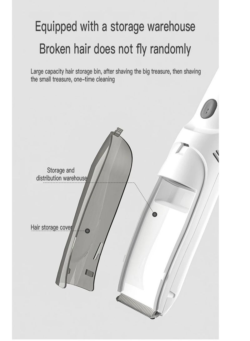 ماكينة قص شعر الأطفال الكهربائية، ماكينة تشذيب شعر الأطفال بالشفط التلقائي، مجموعة قص شعر فائقة الهدوء للرضع والأطفال الصغار، ماكينة تشذيب شعر لاسلكية قابلة لإعادة الشحن عبر USB للأطفال - Image 5