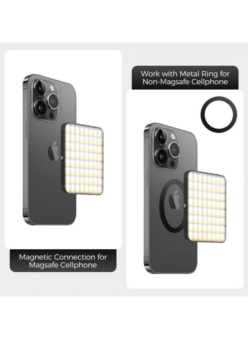 Bukela Magnetic Photography Light Clip on Phone Laptop,Video Light,Portable LED Camera Fill Light Panel,Pocket LED Phone Light,Dimmable 3 Lighting Effects,Rechargeable LED Lighting for Video Conference,TikTok,Youtube - Image 3