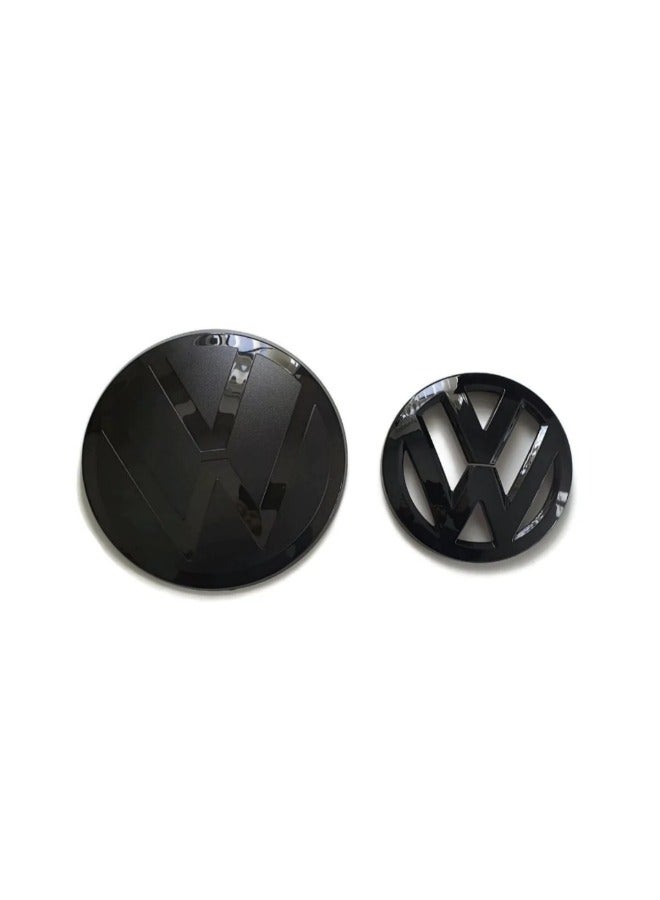 غطاء شارة أمامي وخلفي باللون الأسود اللامع لسيارة VW Golf MK8