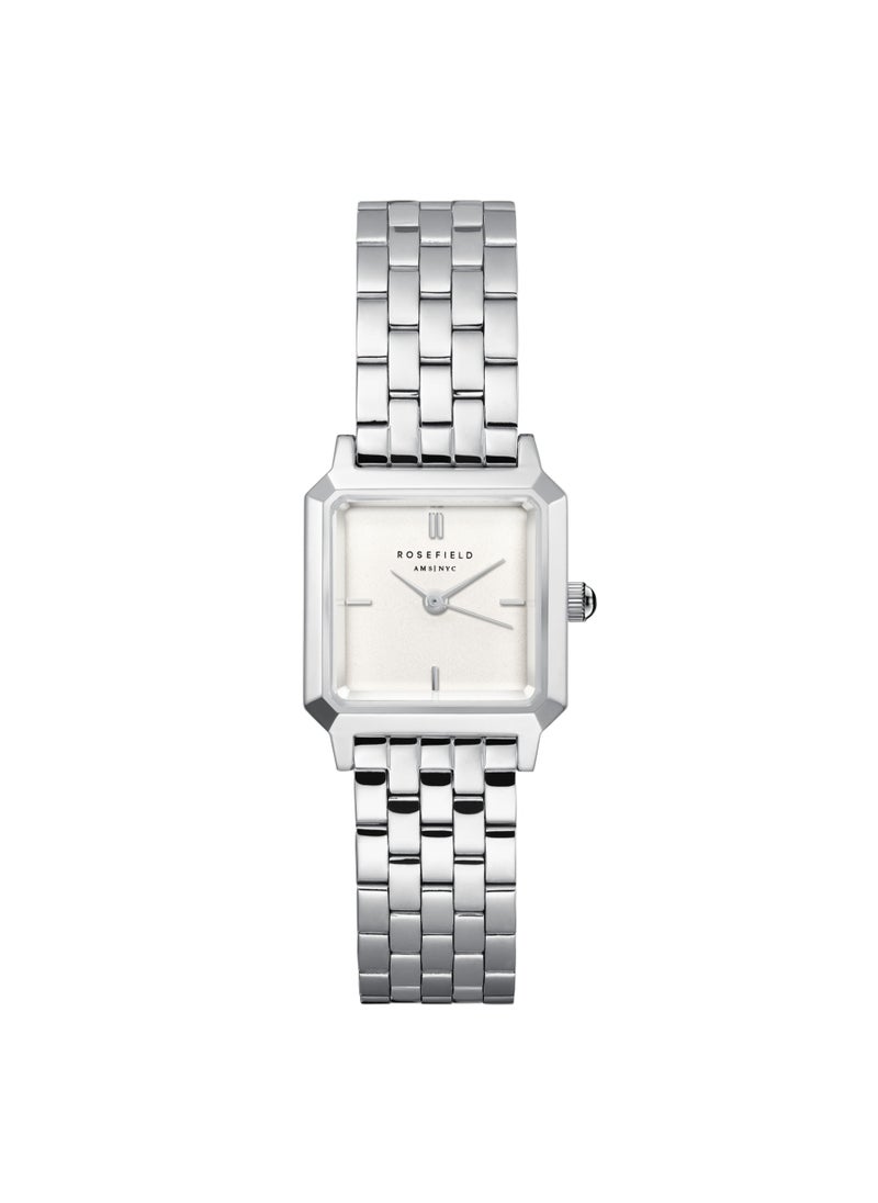 RoseField Rosefield The Boxelle White dial Silver Steel Strap Women Watch, BWSSS-B02  - Image 1