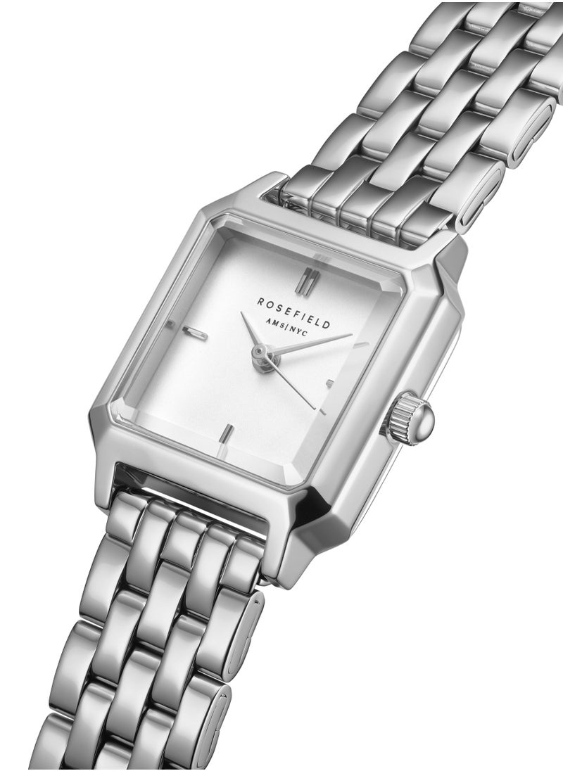 RoseField Rosefield The Boxelle White dial Silver Steel Strap Women Watch, BWSSS-B02  - Image 2